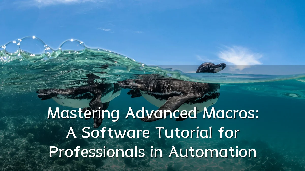 Mastering Advanced Macros: A Software Tutorial for Professionals in Automation