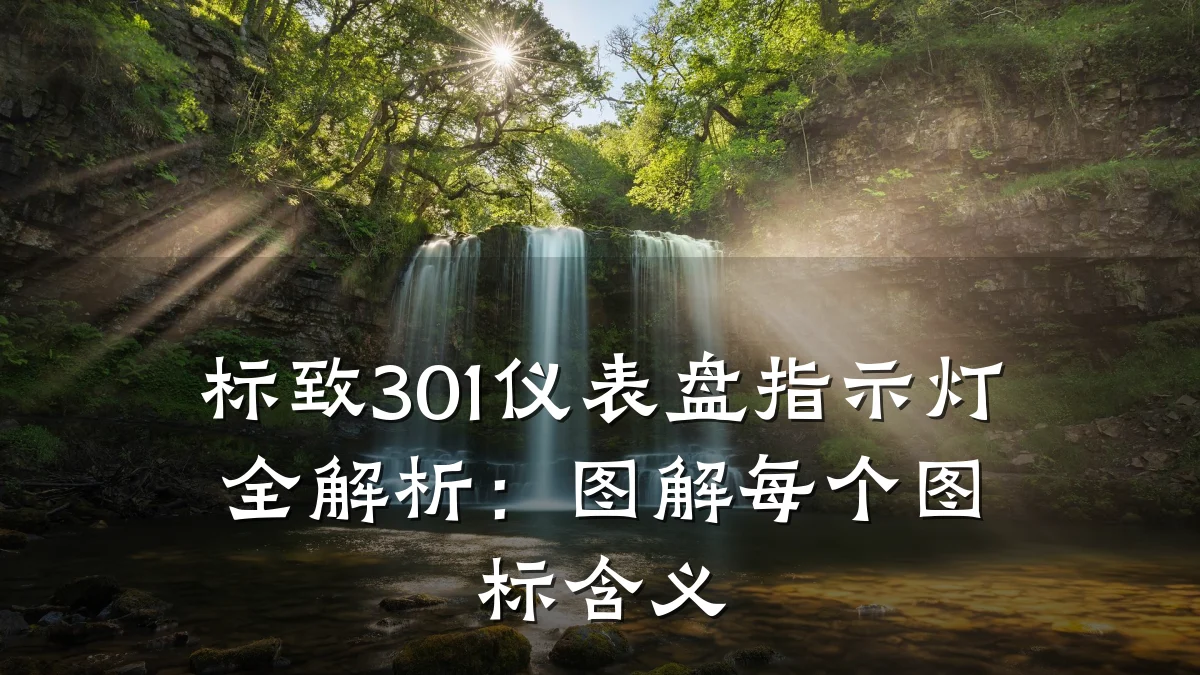标致301仪表盘指示灯全解析:图解每个图标含义