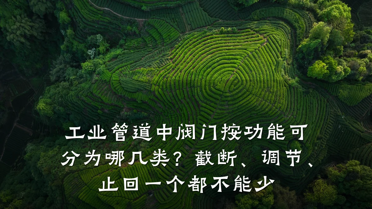 工业管道中阀门按功能可分为哪几类?截断、调节、止回一个都不能少